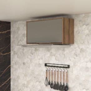 Armário Aéreo de Cozinha 80cm 1 Porta Lavinia Amêndoa/Niágara
