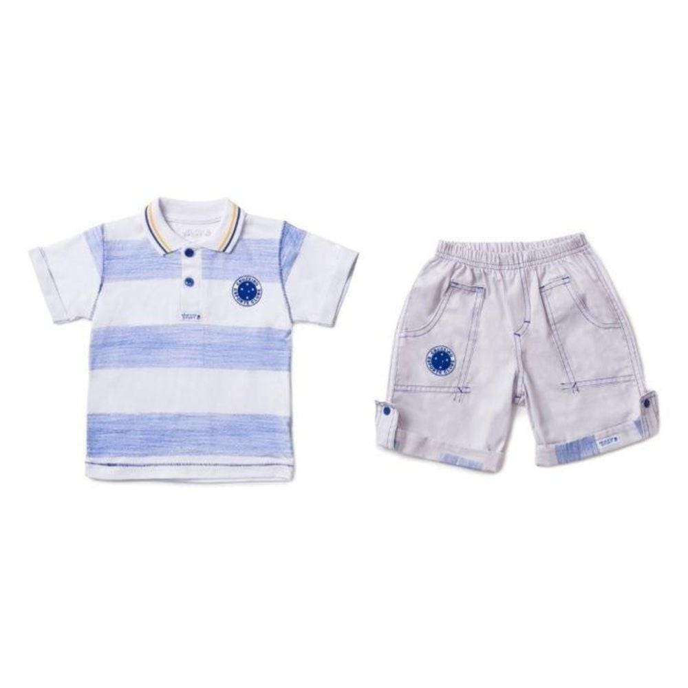 Conjunto Cruzeiro Infantil Polo e Bermuda Oficial