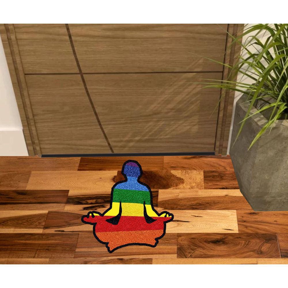 Tapete Meditação Lgbt Colorido, Medida Grande 60X50cm