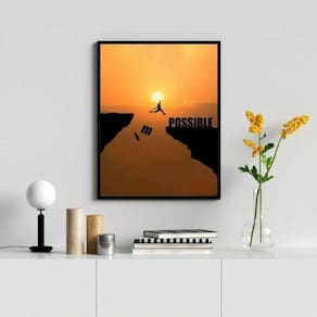 Quadro Motivacional Impossible-Possible 45x34cm - Branco