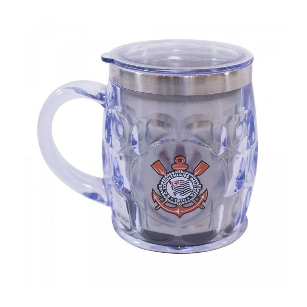 Caneca Térmica Com Tampa Corinthians Gelo 500ml