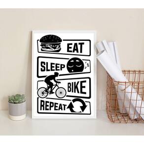 Quadro Decorativo Bicicleta - Bike Rotina 33x24cm - Vidro+Moldura