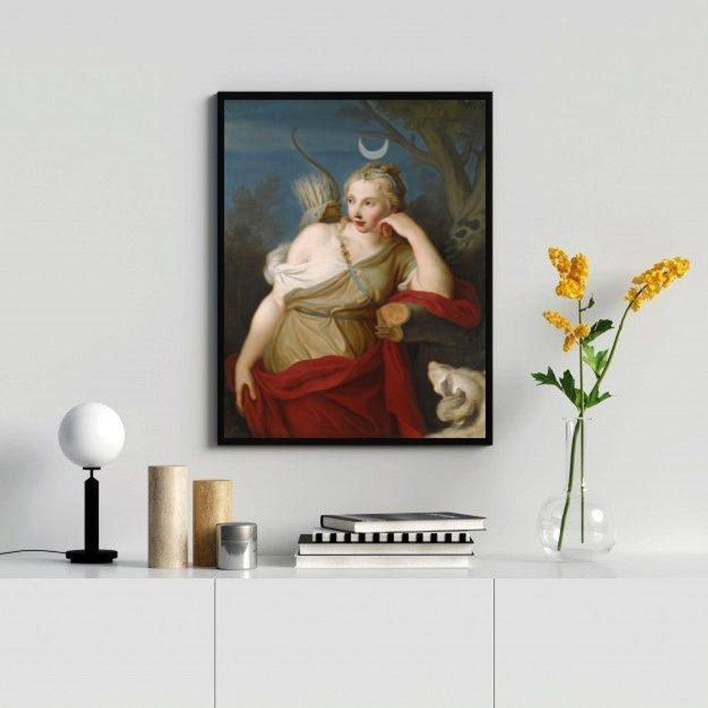 Quadro Decorativo Artemis 33x24cm - Madeira Branca com Vidro