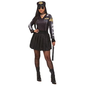 Fantasia Policial Feminina Adulta Roupa Carnaval com Chapéu