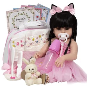 Boneca Bailarina Vinil Silicone 46cm - Cegonha Reborn