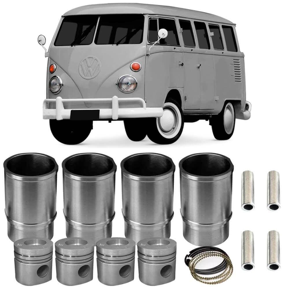 Kit Motor Camisa Pistão Anel Kombi 1.5 67 A 75 Metal Leve