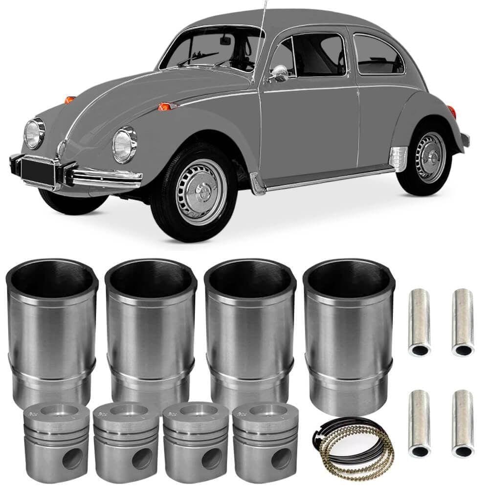 Kit Motor Camisa Pistão Anel Fusca 1.5 70 A 73 Metal Leve