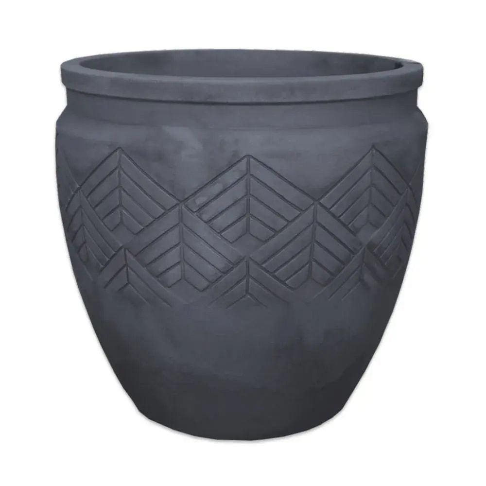 Vaso Tribo Cilíndrico 55 Japi Preto Ardosia