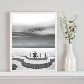 Quadro Madeira Rio de Janeiro Copacabana 45x34cm - Alta Resolução | Fácil Fixação