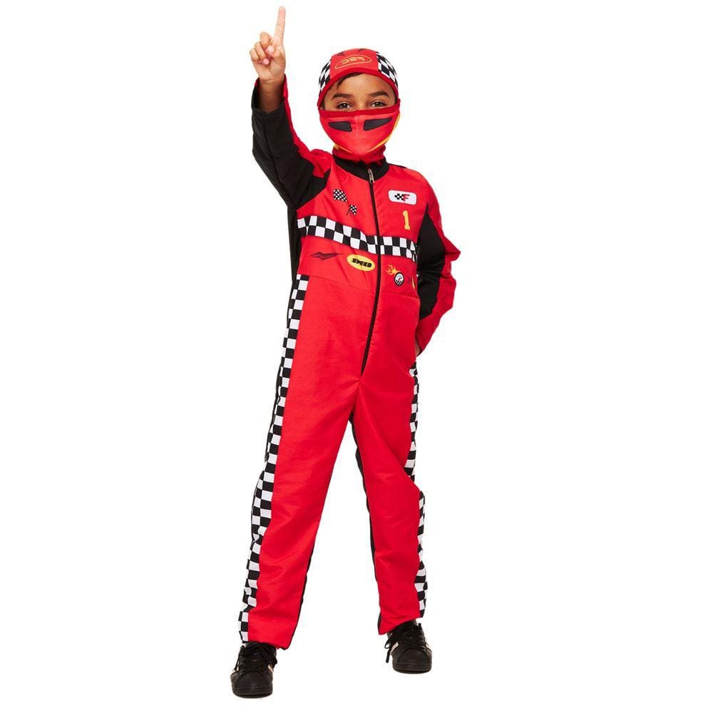 Fantasia Piloto Carros Fórmula 1 infantil Macacão Balaclava