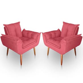 Kit 02 Poltrona para Sala e Quarto Decorativa Opala Suede
