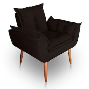 Poltrona para Sala e Quarto Decorativa Opala Suede marrom