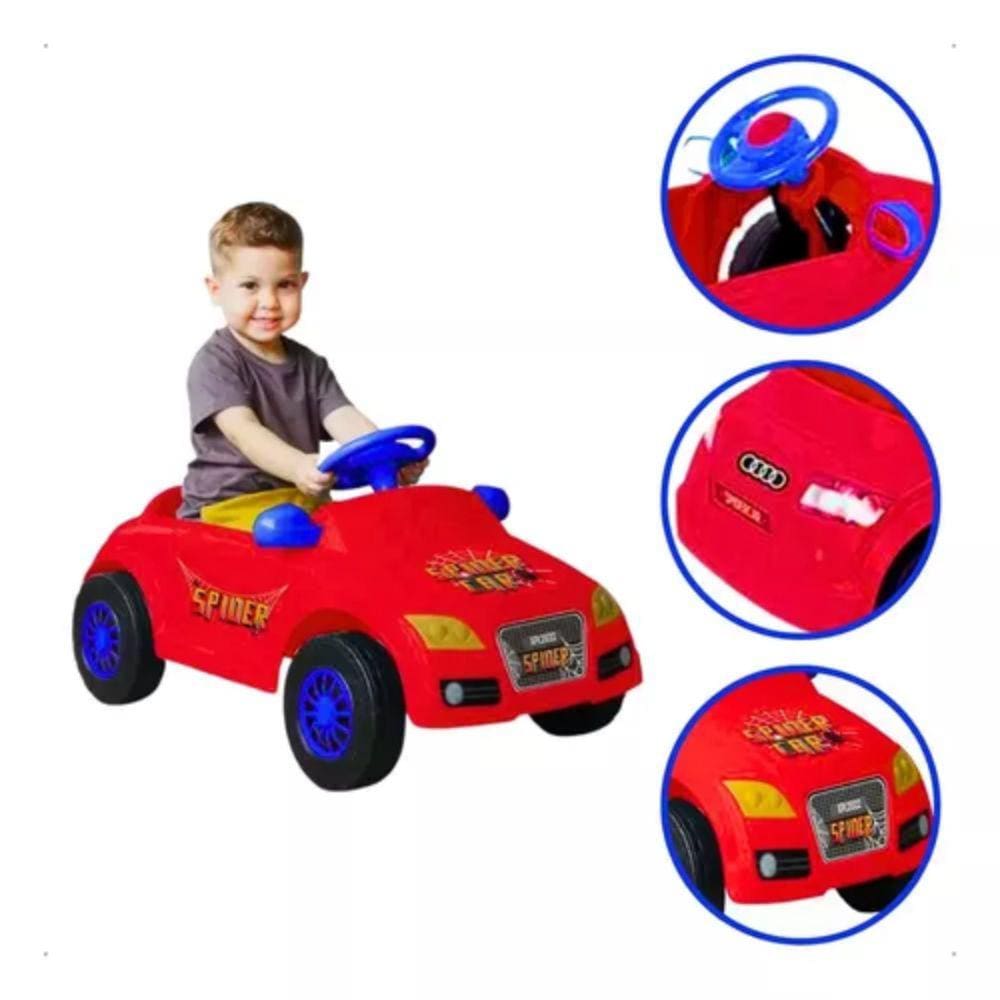 Carrinho A Pedal Menino Infantil Spider C/ Capacete Homeplay