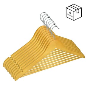 Kit 9 Cabides Madeira Adulto Gancho Metal | Alta Qualidade | Organização