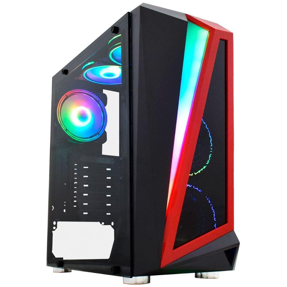 Gabinete Gamer Gamemax Revolt 3606, RGB, Mid Tower, Vidro Temperado, White,  Sem Fonte, Com 3 Fans