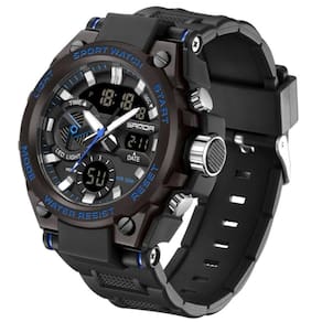Relógio Esportivo Masculino Dual Display Digital Led Azul