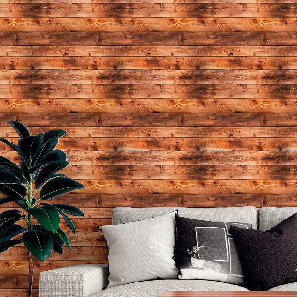 Papel de Parede Auto Colante Madeira Clara demolição rústica Lavavel Decorado Sala Cozinha 9m