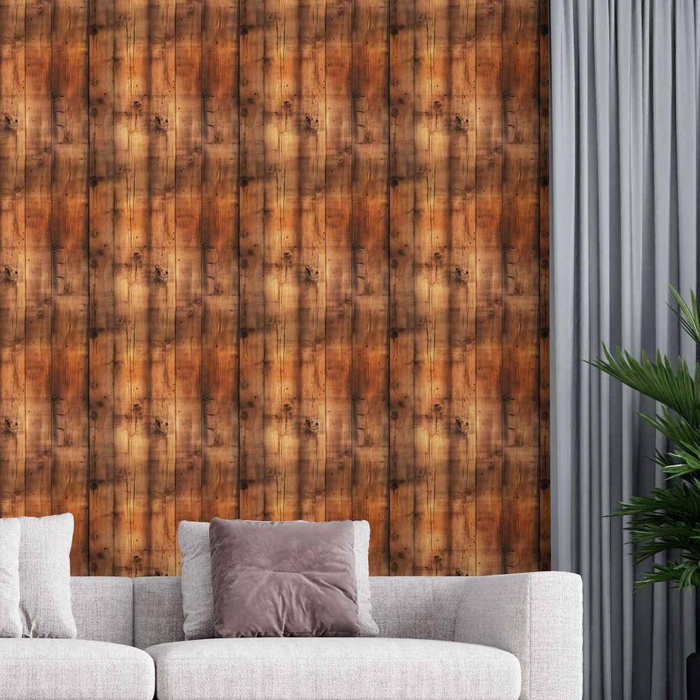 Papel de Parede Auto Colante efeito Madeira escura rústica decorativa Lavavel Quarto Sala 9m