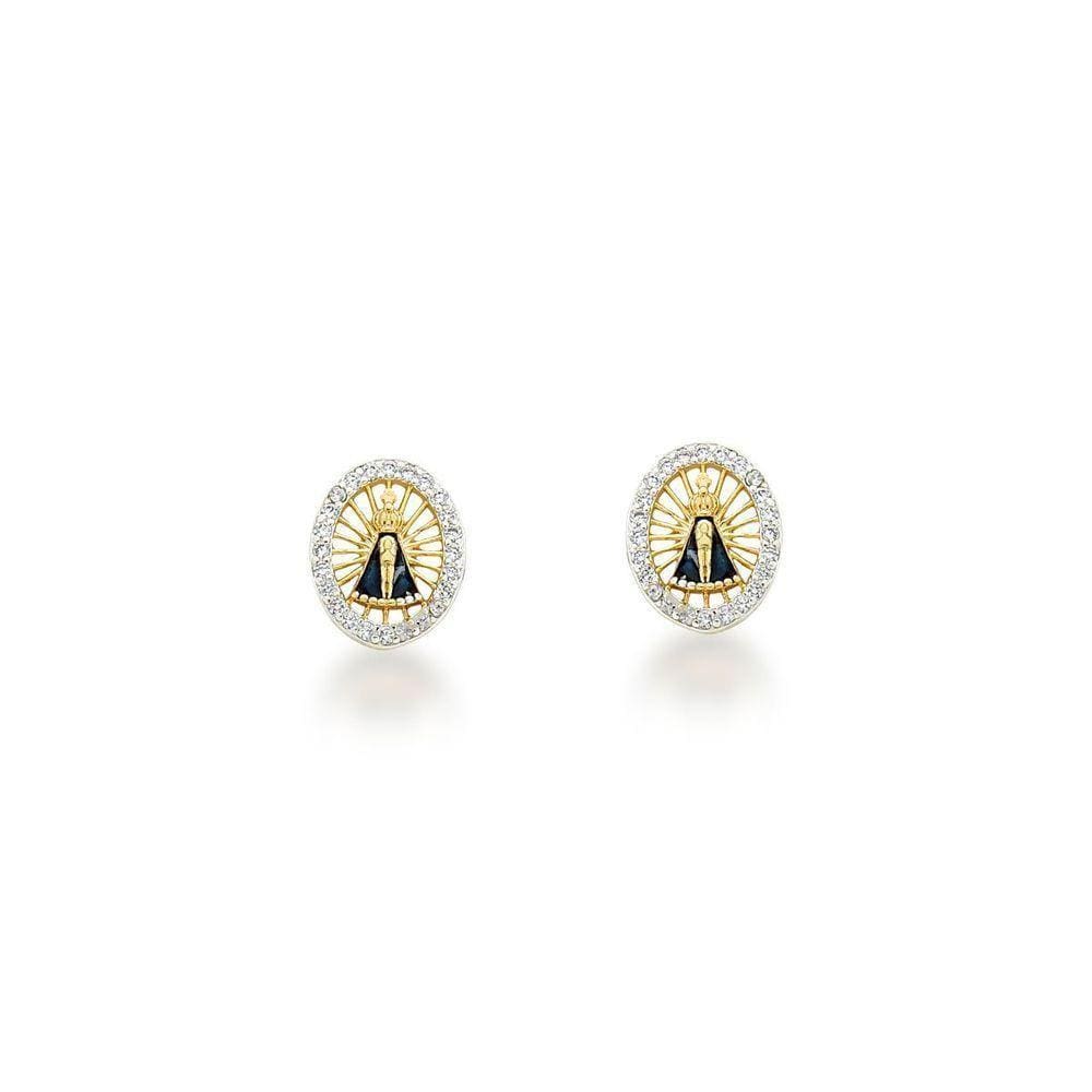 Brinco Nossa Senhora Aparecida Banhada Ouro 18k