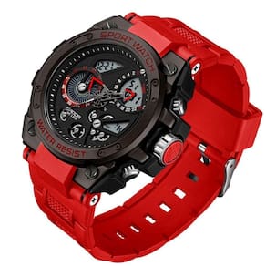 Relógio Masculino Dual Display Esportivo Vermelho