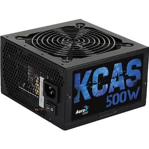 Fonte 500W AeroCool KCAS 500 - PFC Ativo - Eficiência 85% - 80 PLUS® Bronze - EN53367