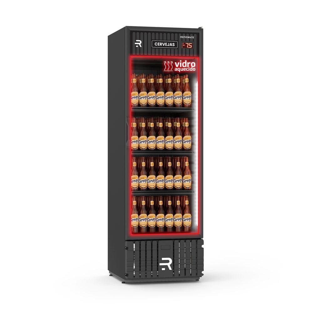 Visa Cooler Cervejeiro Porta Vidro Aquecido -7,5 a 2 ºc 570l Vcce570pvapp Preto/preto 220v - Refrimate