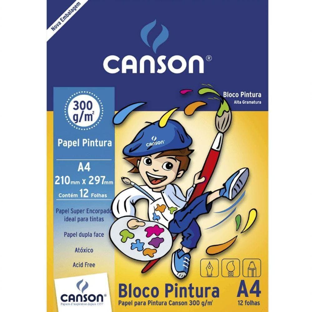 Bloco De Pintura A4 300g-m² 12 Folhas - Canson