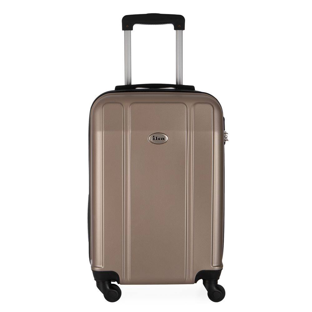 Mala de Viagem Media Abs Ika Continental Cadeado Embutido Rodas Giro 360 Champagne
