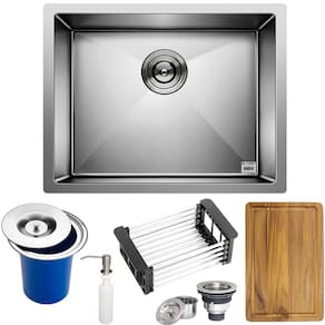 Cuba Quadrada Inox 304 Cozinha Pia Embutir Sobrepor Gourmet 5040 Premium Lixeira Embutir 5L,Tábua Multiuso e Acessórios