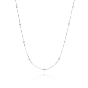 Corrente Colar Veneziana Com Bolinhas Prata 925- 60cm