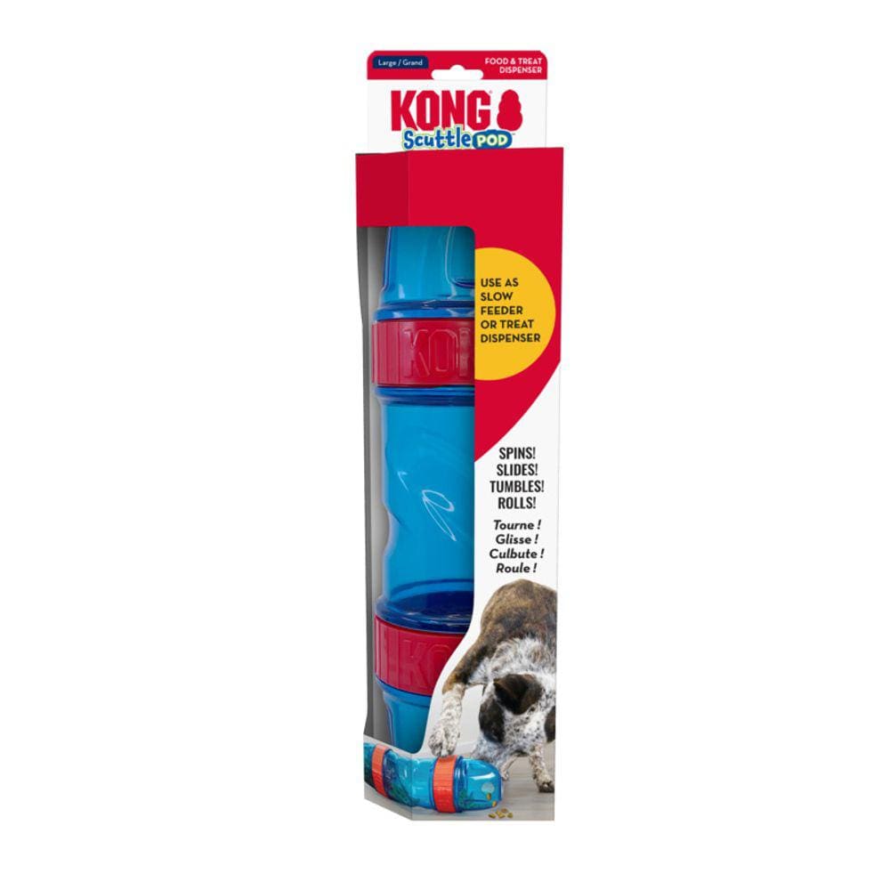 Brinquedo Interativo Kong Scuttle Pod Dispenser de Ração e Petiscos Para Cães