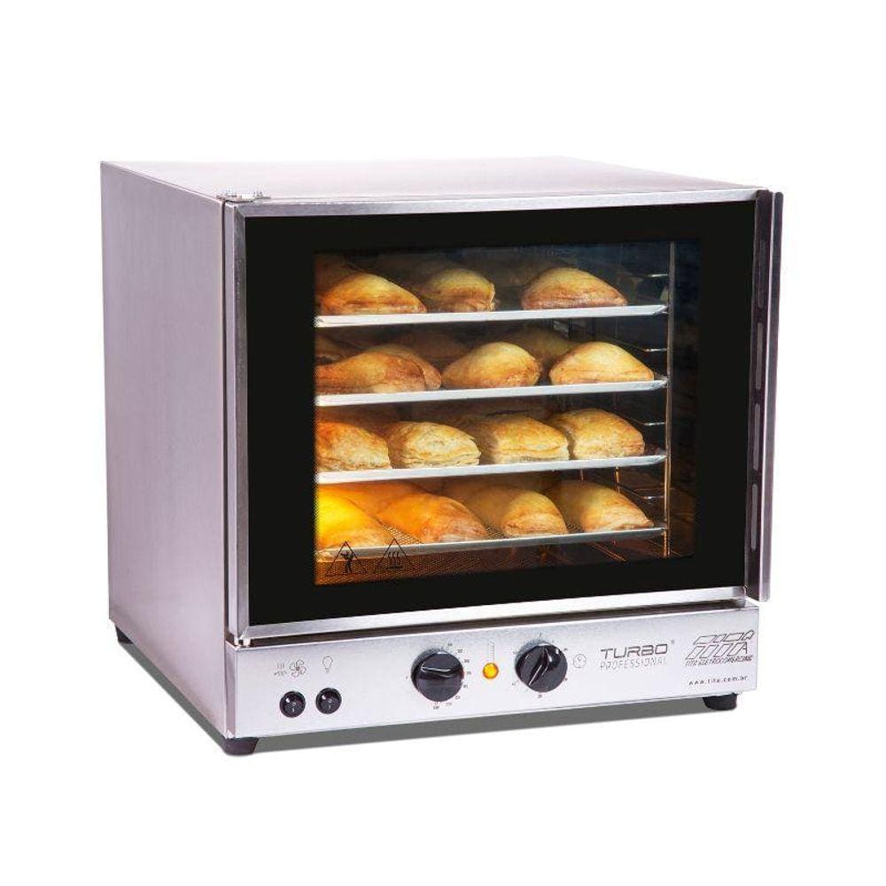 Forno Convector Elétrico Turbo 4 Esteiras FETP4A Aço Inox Titã