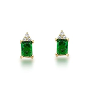 Brinco Ponto De Luz Colorido Banhado A Ouro 18k - Verde Escuro