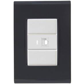 Cj Tomada Rj45 Rj 45 Ethernet Liz Grafite Tramontina Completo Pronto Tramontina