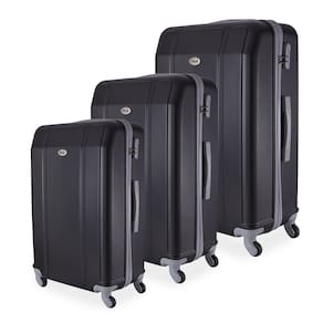 Conjunto de Mala de Viagem em Abs Ika Continental Cadeado Rodas Giro 360º 3 Peças P/m/g Preta