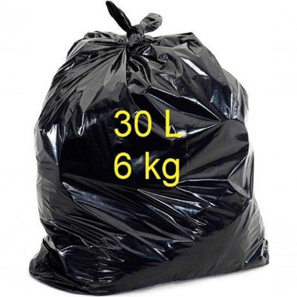 100 Sacos Para Lixo Preto Reforçado 30 Litros