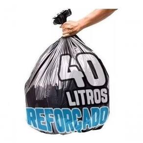 Saco De Lixo 40 Litros 100 Un Preto - Aprox 2,200 Kg preto