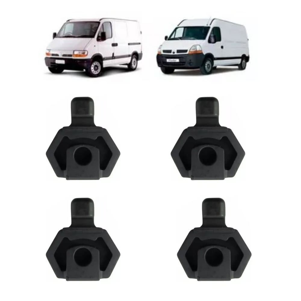 Kit 04 Coxim Traseiro Escapamento Renault Master 2.5 2005 A 2013