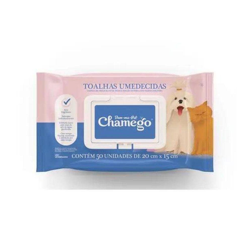 Toalhas Umedecidas Pet Chamego 50 Uni 20 X 15