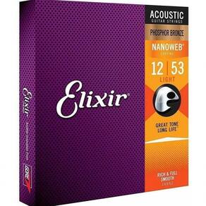Corda .012 Light Phosphor Bronze Para Violão Aço Nanoweb Elixir