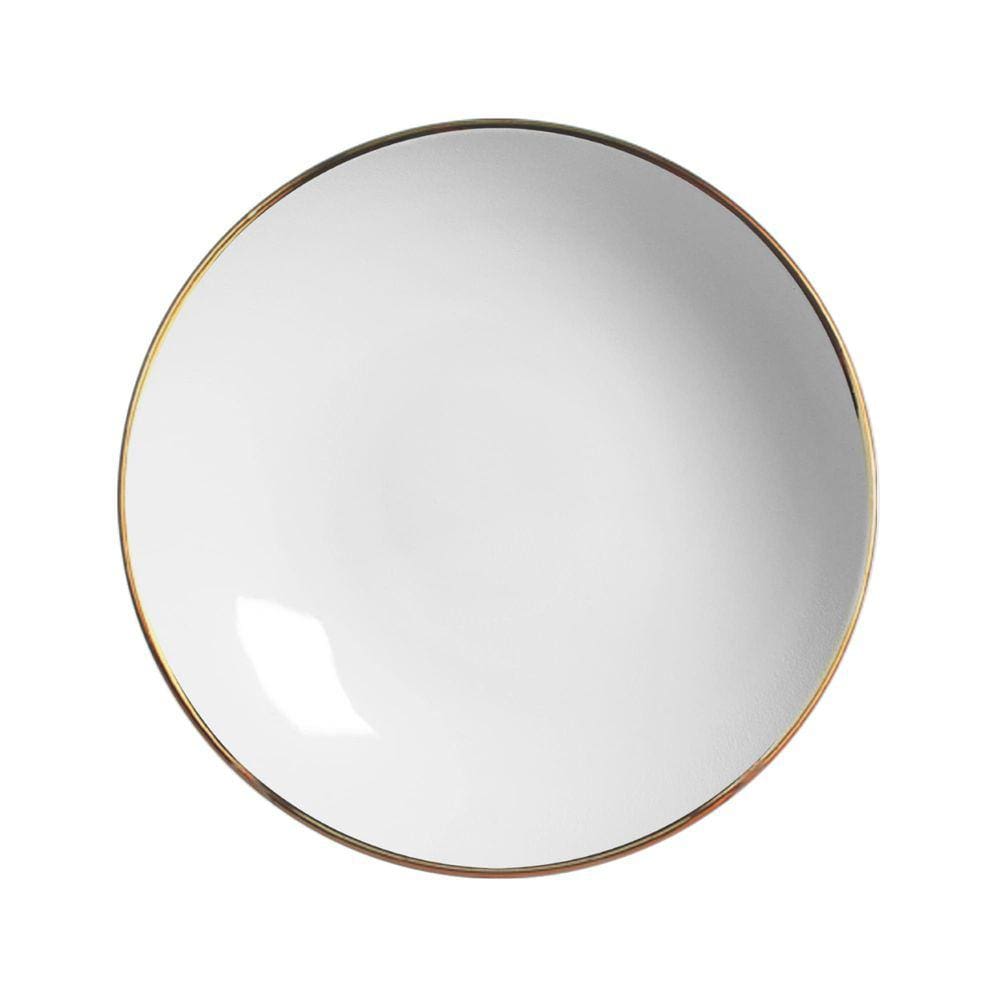 Conjunto com 6 Pratos Fundo Coup Branco Pérola Premium Ø25cm
