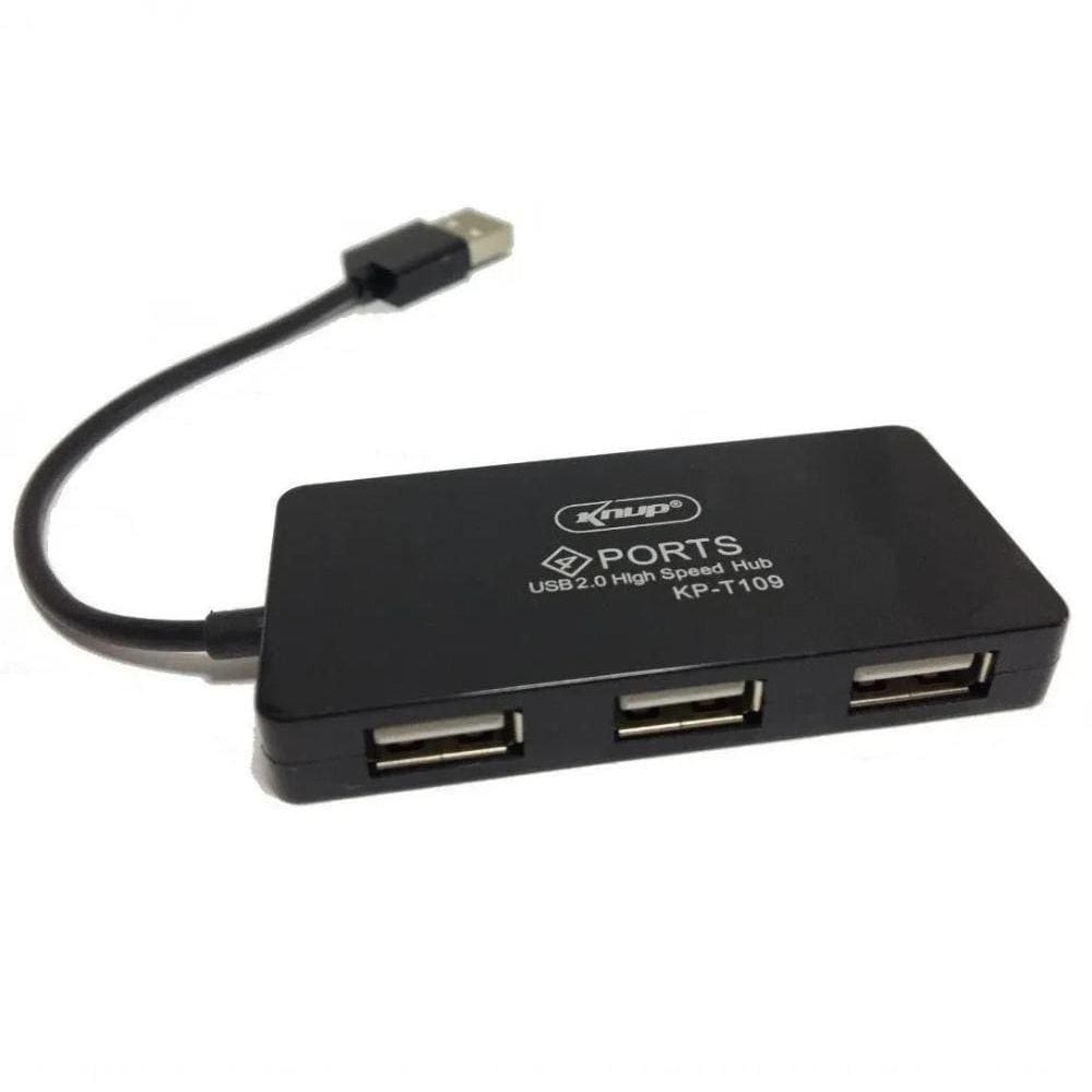 Mini Hub Leitor 4 Portas Usb 2.0 De Uso Simultâneo Knup Kp-t109