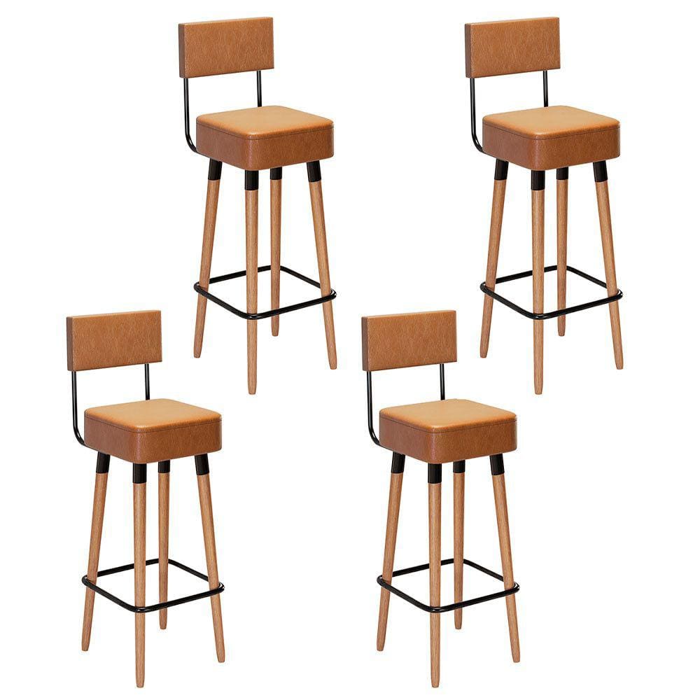 Kit 4 Banquetas Barcelona Cor Amarula - Speciale Home
