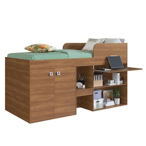 Cama Solteiro Multifuncional com Escrivaninha Art In Móveis Monterey Marrom