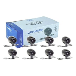 Kit 8 Câmera De Ré/Frontal Roadstar Univ.2x1 (Borboleta e Furar) - RS201BR