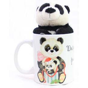 Caneca com Ursinho Urso Pelúcia Panda - Natal Casa do Urso