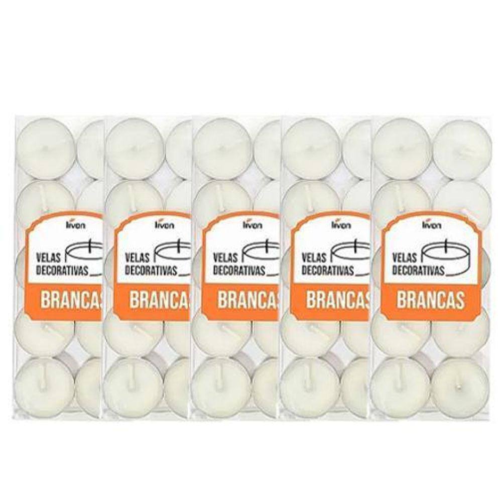 Kit 50 Velas Flutuantes Branca 3,5cm x 1cm