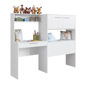 Estante com Escrivaninha 2 Portas 1 Gaveta Art In Móveis Carmel Branco