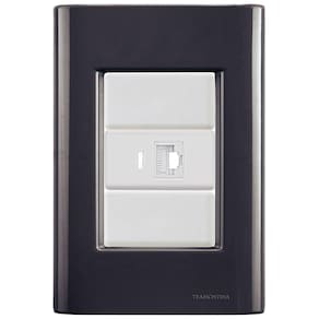 Cj Tomada Rj45 Rj 45 Ethernet Giz Grafite Tramontina Completo Pronto Tramontina