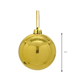 Bola De Natal Lisa Dourada 20cm Unidade Decoração Natal